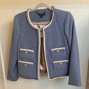 J. Crew Women's Blue Blazer with Cream Accents